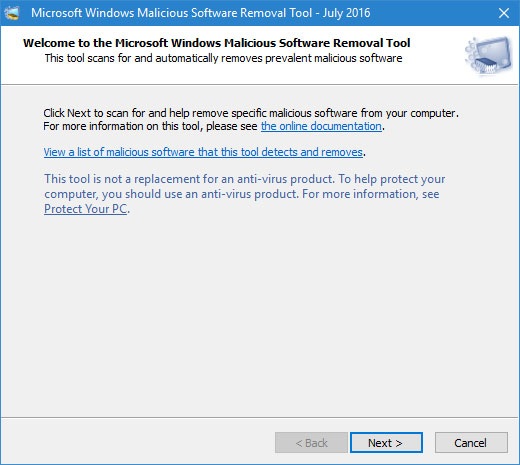 download Microsoft Malicious Software Removal Tool